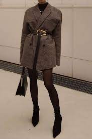 20 Ways To Wear An Oversized Blazer If You Love Short Skirts And Dresses Short Leather Skirts Blazer Dress Outfits Turtleneck Outfit