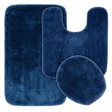 Sears carries bath rugs in styles and colors that fit any bathroom. Garland Rug Traditional Navy 3 Piece Washable Bathroom Rug Set Ba010w3p02k2 The Home Depot