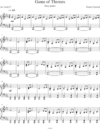 Download Game Of Thrones Sheet Music Composed By Ramin Djawadi Lana Del Rey Video Games Piano Sheet Music Full Size Png Image Pngkit
