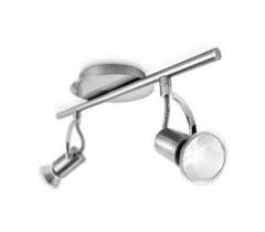 Knightsbridge feste gu10 brandschutz deckenstrahler & chrom einfassung. Philips Deckenspot 2 Flg Deckenstrahler Deckenleuchte Silber Halogen Schwenkbar Qualitatsware24