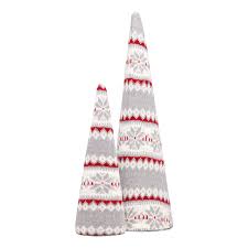 ( 2.8) out of 5 stars. Holiday Time Fair Isle Knit Cone Trees Red Gray Set Of 2 Walmart Com In 2020 Nordic Christmas Decorations Fair Isle Knitting Cone Trees