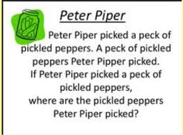 As entertaining as tripping over tricky terms can be, early english twisters were also peter piper picked a peck of pickled peppers; Year 3 Home Learning Tues 31st March English Broad Heath Primary School