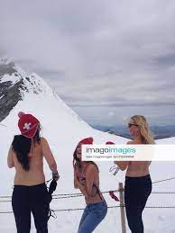 SWITZERLAND - SEPTEMBER 17: (CHINA OUT) Topless girls poses as they take  part in The Topless Tour
