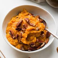 Transfer drained sweet potatoes to a baking sheet. Healthy Sweet Potato Casserole Paleo Vegan Sugar Free Joyfoodsunshine