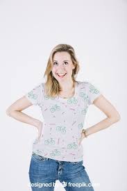 Download T Shirt Mockup With Happy Woman Clothing Mockup Shirt Mockup Happy Women