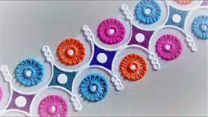 Simple And Quick Border Rangoli Design Using Bangles Rangoli Border Designs Rangoli Patterns Rangoli Designs