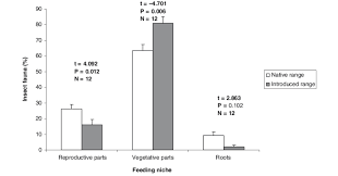 comparison of insect herbivore feeding niches on introduced