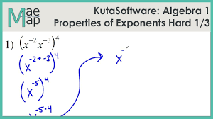 Exponents have their own set of properties. Kutasoftware Algebra 1 Properties Of Exponents Hard Part 1 Youtube