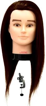 Calissimo Główka treningowa męska Johny Brown, włos termiczny + uchwyt,  fryzjerska do czesania, głowa do ćwiczeń PRE-K1-JOHNY BROWN