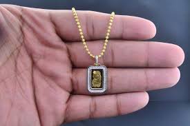 24k Yellow Gold 1g Coin Bar Pamp Suisse Swiss Custom Pendant Charm 0 35 Ct 24k Swiss Gold Bar Amp 10k Yellow Gold Mounting 700 Custom Pendants Pendant Gold