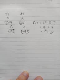 6 = 6, 12, 18, 24, 30, 36, 42. Kpk Dari 28 Dan 42 Adalah Brainly Co Id
