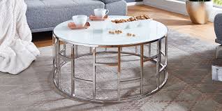 Wohnzimmer tisch ambrosso in hochglanz weiß 110 cm breit. Couchtisch Alegra Glastisch Weiss Rund Chrom Weissglas Moebella24