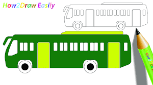 Bus Drawing Coloring Bus Drawings Drawinglessons Coloringpages Step By Step Drawing Easy Drawings Learning Colors
