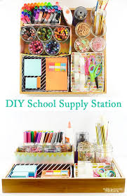 Diy School Supply Station Sprinkle Some Fun Utiles Escolares Bricolaje Organizar Utiles Escolares Escuela Diy