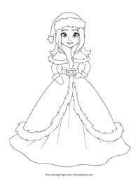 You can now print this beautiful princess christmas coloring page or color online for free. Christmas Princess Coloring Page Free Printable Pdf From Primarygames
