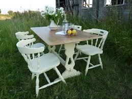 Picture Of Vintage Table 4 Captain S Chairs Painted Dining Chairs Painted Dining Room Table Farmhouse Table Chairs