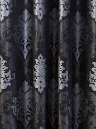 Black And Silver Striped Curtains Pin By Emily Davis On Ali Emil S Apartment Damask Curtains Black And Silver Curtains Damask Decor