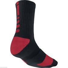 Nike Dri Fit Crew Elite Basketball Socks Black Red Sx3693 002 Sz L 8 12 Elite Basketball Socks Basketball Socks Sports Compression Socks