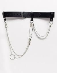 Asos Design Multi Chain And Pin Waist And Hip Jeans Belt In Black Asos In 2020 Jean Belts Asos Chain Belts