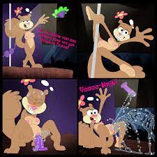 1:1 1girls absurd res anthro anus ass being watched big tail  biting lip blush bodily fluids bra breasts buckteeth choker clothes removed  clothing comic confident crowd curtain dialogue dildo