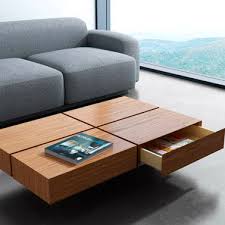 Table Basse Contemporaine Cube Celda En Bois Carree Avec Rangement