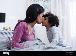 Son kissing mother hi-res stock photography and images - Alamy