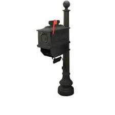 Postal Products Unlimited 1812 Beaumont 65 In Plastic Black Mailbox And Post N1027256 Black Mailbox Mailbox Mailboxes For Sale