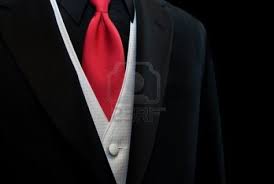 Red Tie Accenting A Black Tuxedo Black And Red Tux Black Red Wedding Red Tux