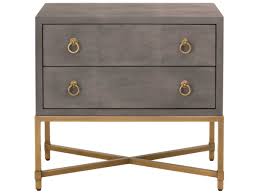 Enjoy free shipping on most stuff, even big stuff. Essentials For Living Traditions Strand Gray Shagreen Brushed Gold Two Drawer Nightstand Esl6121gryshggld