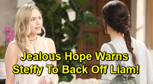Cdl is your trusted source for comprehensive coverage of american soaps, british royals, entertainment and live primetime tv recaps. The Bold And The Beautiful Spoilers Hope Warns Steffy To Back Off Gets Territorial Over Liam Love War Reignites Celeb Dirty Laundry