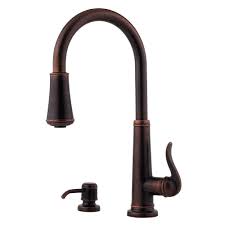 Rated 4.5 out of 5 stars. Pfister Ashfield Single Handle Pull Down Sprayer Kitchen Faucet In Rustic Bronze Gt529ypu The Home Depot