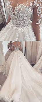 Chic Tulle Jewel Neckline Ball Gown Wedding Dresses With Lace Appliques Beadings Ball Gowns Wedding Ball Gown Wedding Dress Wedding Dresses