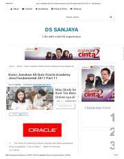 We did not find results for: 1 Pdf Kunci Jawaban All Quiz Oracle Academy Java Fundamental 2017 Part 11 Ds Sanjaya About Contact Disclaimer Privacy Policy Sitemap Search Article Ds Course Hero