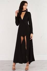 Long Sleeve Romper With Attached Train In Black Romper Dress Long Black Romper Outfit Romper Outfit
