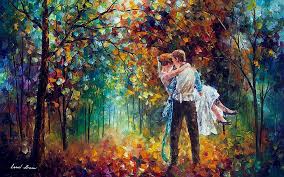 The Moment Of Love Palette Knife Oil Painting On Canvas By Leonid Afremov Oil Painting On Canvas Love Painting Canvas Painting