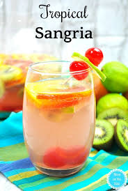 Tropical Sangria With White Wine And Pineapple Rum Wine Recipes Wine Cocktail Recipes Tropical Sangria