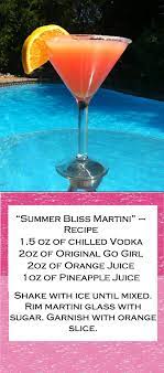 Summer Bliss Martini Fun Party Drinks Summer Snacks Martini Recipes