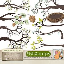 Bird On Tree Branch Png Tree Branch Clip Art Bird Nest Pine Cone Tree Clipart Etsy Clip Art Art Tree Branches