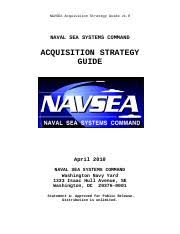 Navsea Acquisition Strategy Guide Dtd Apr 2010 Pdf Navsea