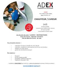 Adex Transports Urgent Recrutement Chauffeur Livreur Adex Logistique Illkirch Recrute En Cdi 35h Contactez Nous Recrutement Adex Logistique Fr Facebook