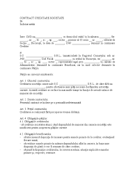 Contractul de societate se incheie intuitu personae. Contract Creditare Societate