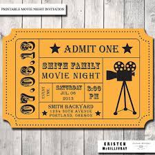 Movie Night Party Invitation Admission Ticket Ticket Etsy Movie Night Invitations Movie Night Party Invitations Movie Ticket Invitations