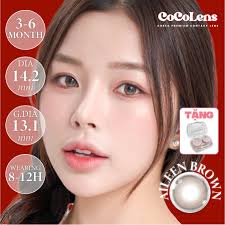 Chính Hãng) Kính Áp Tròng Hàn Quốc (LỆCH ĐỘ)COCOVIEW AILEEN BROWN Độ Cận  0.00