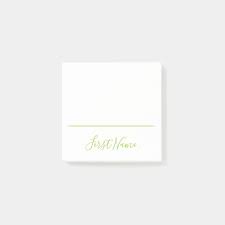 Ultimately, design is kind of all about your aesthetic. Simple Plain White Background W Green Name Post It Notes Zazzle Com