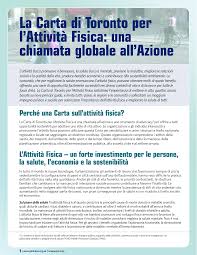 La Carta di Toronto per l'Attivit&agrave; Fisica: una chiamata globale all'Azione