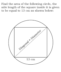 How To Find The Area Of A Circle Having A Square Inside It Area Of A Circle Math Sites Fun Math