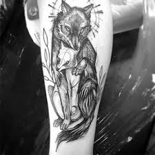 Black And White Wolf Tattoo Ideas Black And White Wolves Tattoo In Sketch Style Tattoo Idea Sketch Style Tattoos Tattoo Sketches White Wolf Tattoo