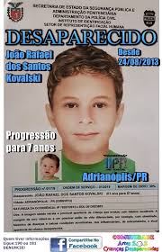 Naquele dia, o menino de 6 anos recebeu permissão dos pais. Artes S O S Criancas Desaparecidas Fotos Facebook