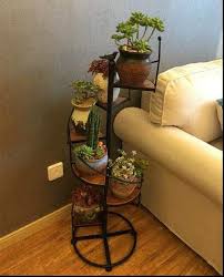 Cicek Cerceve Demir Sanat Kati Ahsap Zemin Zemin Cok Katmanli Balkon Oturma Odasi Cok Amacli Cicek Pot Standi Ahsap Zemin Endustriyel Mobilya Tasarim