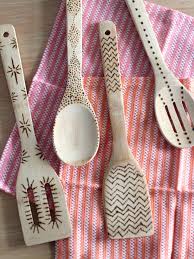 Bamboo kitchen utensil set (set of 6) modern meets country chic with this bamboo modern meets country chic with this bamboo wooden spoon set. Diy Wood Burned Kitchen Utensils Hgtv